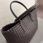 BOTTEGA VENETA SMALL CABAT 32 IN HICKORY BROWN LAMBSKIN