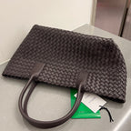 BOTTEGA VENETA SMALL CABAT 32 IN HICKORY BROWN LAMBSKIN