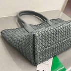 BOTTEGA VENETA SMALL CABAT 32 IN SMOKE GRAY LAMBSKIN