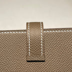 HERMES MINI BEARN WALLET 10.5 ETOUPE EPSOM GOLD HARDWARE