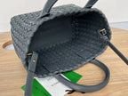 BOTTEGA VENETA MINI CABAT 20 IN ONYX BLACK LAMBSKIN