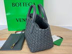 BOTTEGA VENETA MINI CABAT 20 IN ONYX BLACK LAMBSKIN