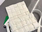 BOTTEGA VENETA CASSETTE 28 IN WHITE SOFT LAMBSKIN