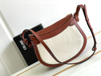 CELINE TRIOMPHE CLASSIC 25 WHITE BROWN CALFSKIN