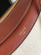CELINE TRIOMPHE CLASSIC 25 WHITE BROWN CALFSKIN