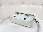 DIOR SMALL CAMP BAG 23 IN WHITE CALFSKIN