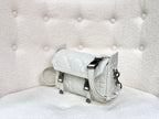 DIOR SMALL CAMP BAG 23 IN WHITE CALFSKIN