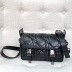 DIOR SMALL CAMP BAG 23 IN BLACK CALFSKIN