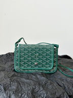 PLUMET POCKET WALLET 20 IN GREEN GOYARDINE CANVAS AND LAMBSKIN TRIM