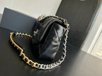 CHANEL 19 FLAP BAG 30 BLACK GOATSKIN RUTHENIUM HARDWARE