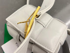 BOTTEGA VENETA MINI CASSETTE 12 IN WHITE LAMBSKIN