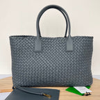 BOTTEGA VENETA LARGE CABAT 51 IN ONYX BLACK LAMBSKIN