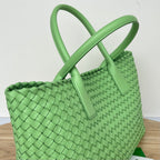 BOTTEGA VENETA SMALL CABAT 32 IN LIGHT GREEN LAMBSKIN