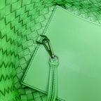 BOTTEGA VENETA SMALL CABAT 32 IN LIGHT GREEN LAMBSKIN