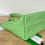 BOTTEGA VENETA SMALL CABAT 32 IN LIGHT GREEN LAMBSKIN