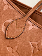 LOUIS VUITTON NEVERFULL MM 32 BROWN MONOGRAM EMPREINTE LEATHER