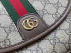 GUCCI OPHIDIA SMALL 23 BAG IN BEIGE AND EBONY SUPREME CANVAS