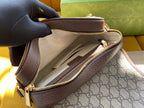 GUCCI OPHIDIA SMALL 23 BAG IN BEIGE AND EBONY SUPREME CANVAS