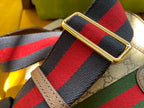 GUCCI OPHIDIA SMALL 23 BAG IN BEIGE AND EBONY SUPREME CANVAS