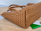BOTTEGA VENETA SMALL CABAT 32 IN BRONZE BROWN LAMBSKIN