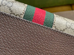 GUCCI OPHIDIA  SMALL 21 SHOULDER BAG BEIGE AND EBONY SUPREME CANVAS