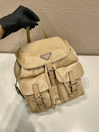 PRADA SMALL BACKPACK 28 IN SHOELACE BEIGE PARACHUTE FABRIC