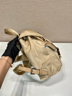 PRADA SMALL BACKPACK 28 IN SHOELACE BEIGE PARACHUTE FABRIC