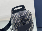 DIOR GALLOP SLING BAG 27 IN BEIGE MIX BLACK OBLIQUE JACQUARD AND CALFSKIN