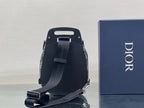 DIOR GALLOP SLING BAG 27 IN BEIGE MIX BLACK OBLIQUE JACQUARD AND CALFSKIN