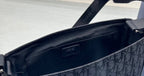 DIOR MEDIUM 31 BAG WITH STRAP IN BLACK OBLIQUE JACQUARD AND CALFSKIN