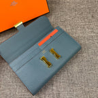 HERMES CLUTCH CONSTANCE 22 CERULEAN CALFSKIN GOLD HARDWARE