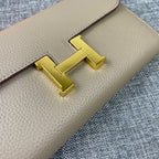 HERMES CLUTCH CONSTANCE 22 KHAKI CALFSKIN GOLD HARDWARE