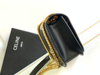 CELINE TRIOMPHE FRAME 23 BLACK CALFSKIN
