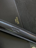 CELINE TRIOMPHE FRAME 23 BLACK CALFSKIN