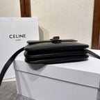 CELINE TABOU FLAP BAG 22 IN BLACK SMOOTH CALFSKIN GOLD LOCK