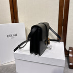 CELINE TABOU FLAP BAG 22 IN BLACK SMOOTH CALFSKIN GOLD LOCK
