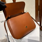 CELINE TABOU FLAP BAG 22 IN BRONZE BROWN SMOOTH CALFSKIN GOLD LOCK