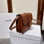 CELINE TABOU FLAP BAG 22 IN BRONZE BROWN SMOOTH CALFSKIN GOLD LOCK