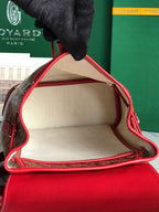 ALPIN MINI BACKPACK 21 IN CLASSIC RED LAMBSKIN AND GOYARDINE CANVAS