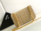 CELINE MONOCHROME 24 QUILTED BEIGE CREAM LAMBSKIN CHAIN SHOUDER BAG