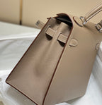 HERMES KELLY 28CM IN ETOUPE EPSOM CALFSKIN SLIVER HARDWARE