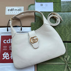 GUCCI HORSEBIT SHOULDER BAG 39 IN WHITE CALFSKIN GOLD HARDWARE
