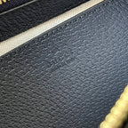GUCCI OPHIDIA SMALL SHOULDER BAG 25 IN BEIGE CANVAS AND BLACK LAMBSKIN GOLD HARDWARE