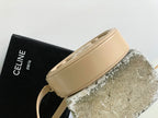 CELINE SMOOTH CALFSKIN 16 OVAL BEIGE CREAM BAG