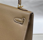 HERMES KELLY 25CM IN ETOUPE EPSOM CALFSKIN GOLD HARDWARE