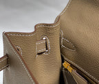 HERMES KELLY 25CM IN ETOUPE EPSOM CALFSKIN GOLD HARDWARE