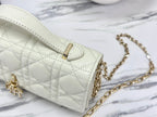DIOR LADY 21 CHAIN BAG IN WHITE LAMBSKIN