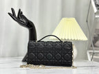DIOR LADY CHAIN BAG 21 IN BLACK LAMBSKIN