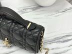 DIOR LADY CHAIN BAG 21 IN BLACK LAMBSKIN