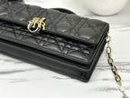 DIOR LADY CHAIN BAG 21 IN BLACK LAMBSKIN